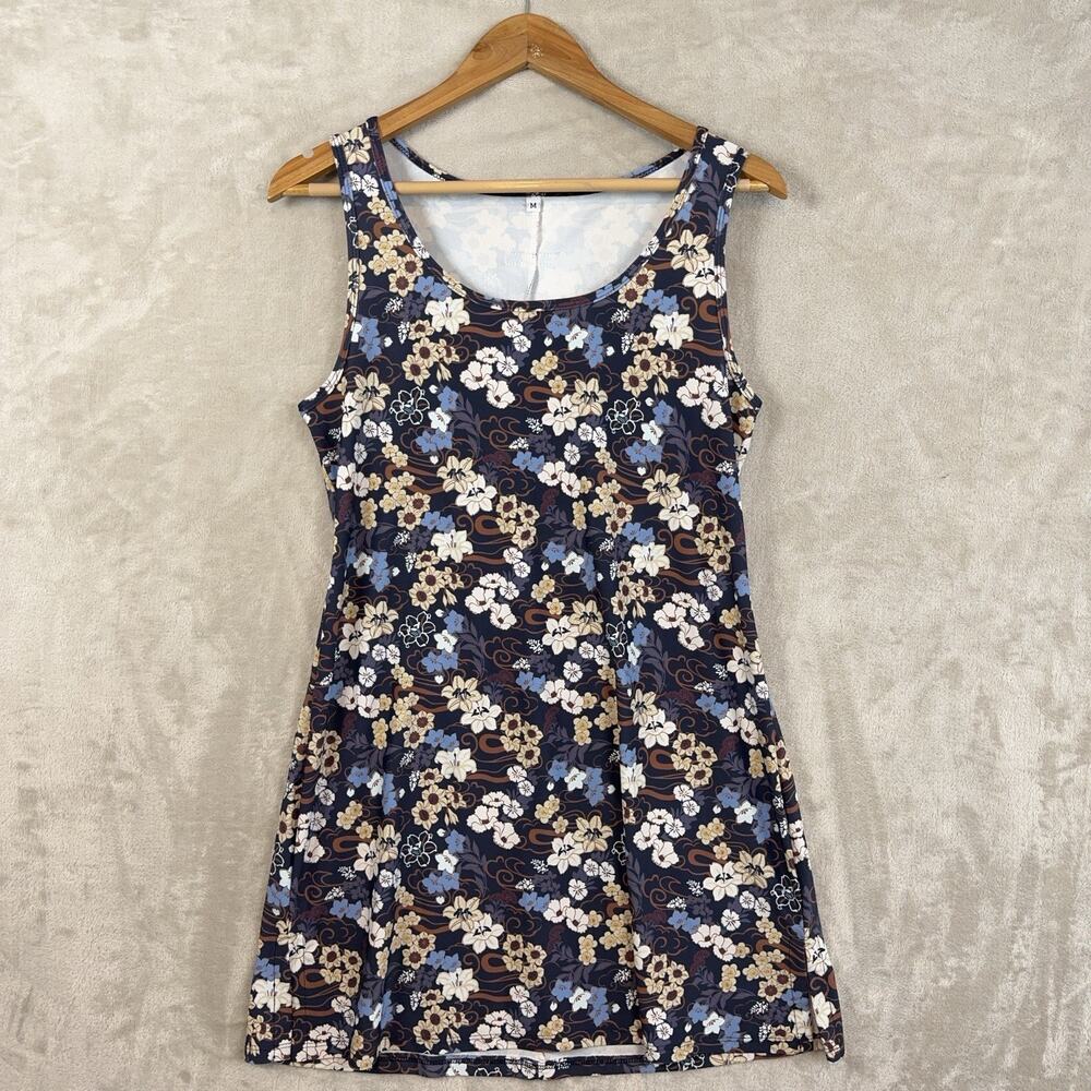 Nuu Muu Athletic Botanical Dress Women's Medium Sporty Chic Athleisure Pocket